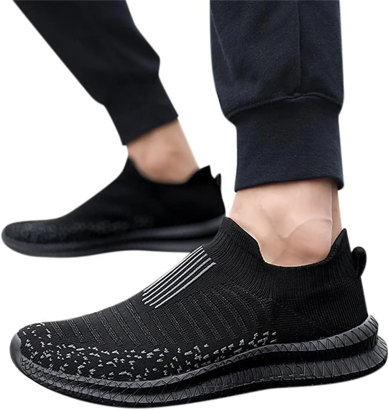 Mens Running Shoes Outdoor Slip On Walking Tennis Sneakers Non Slip Lightweight Casual Breathable Sports Shoes