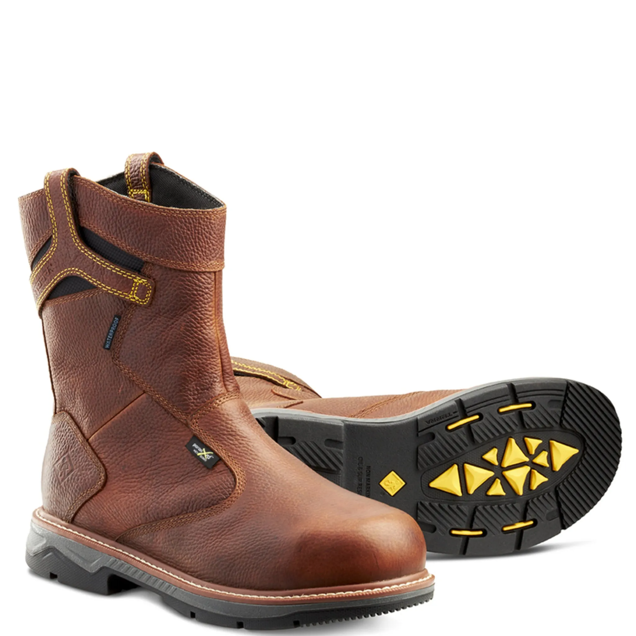 Men's Safety Work Boots Patton Wellington INT-MET Leather Waterproof with Composite Toe and Plate | Sizes 3-15