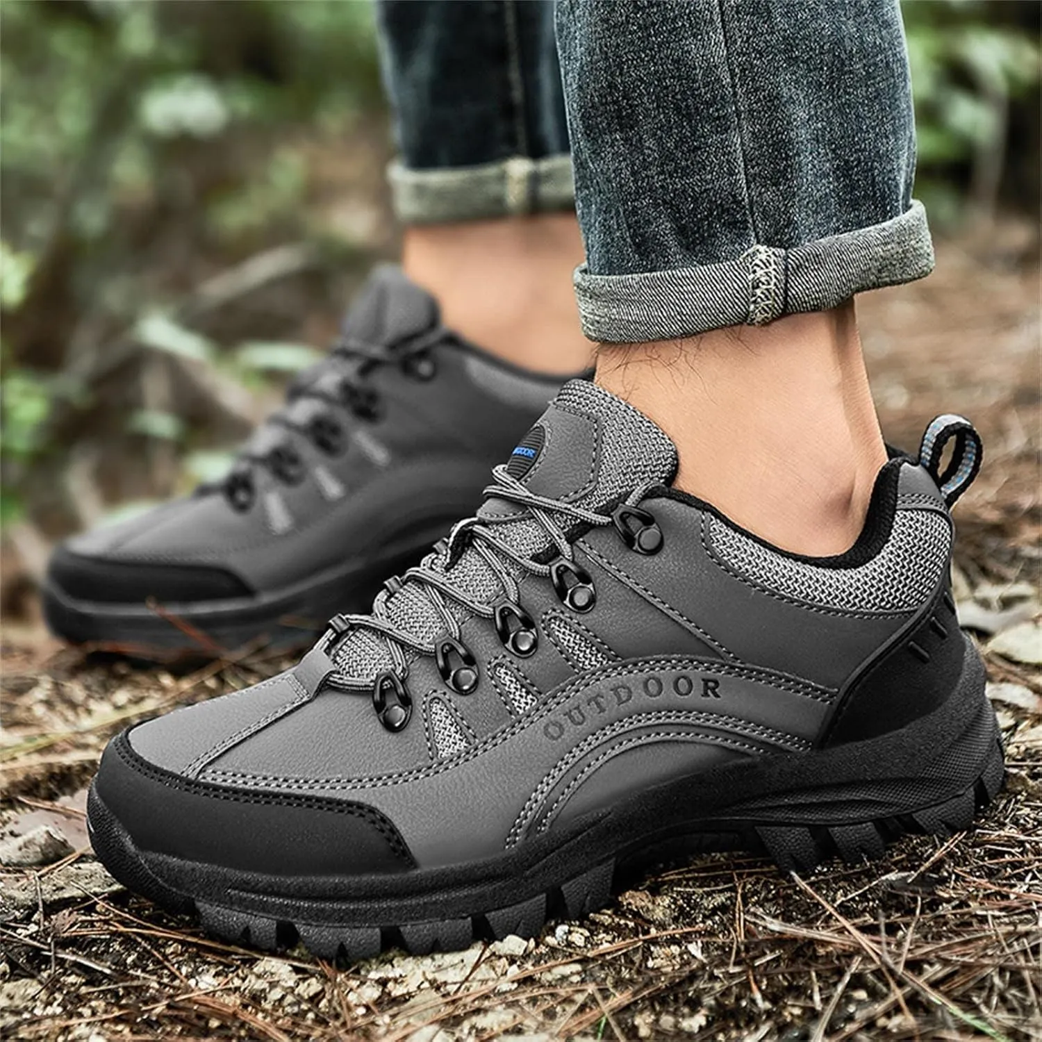 Mens Slip On Hiking Shoes Non Slip Tennis Running Shoes Outdoor Lightweight Breathable Comfortable Workout Sneakers
