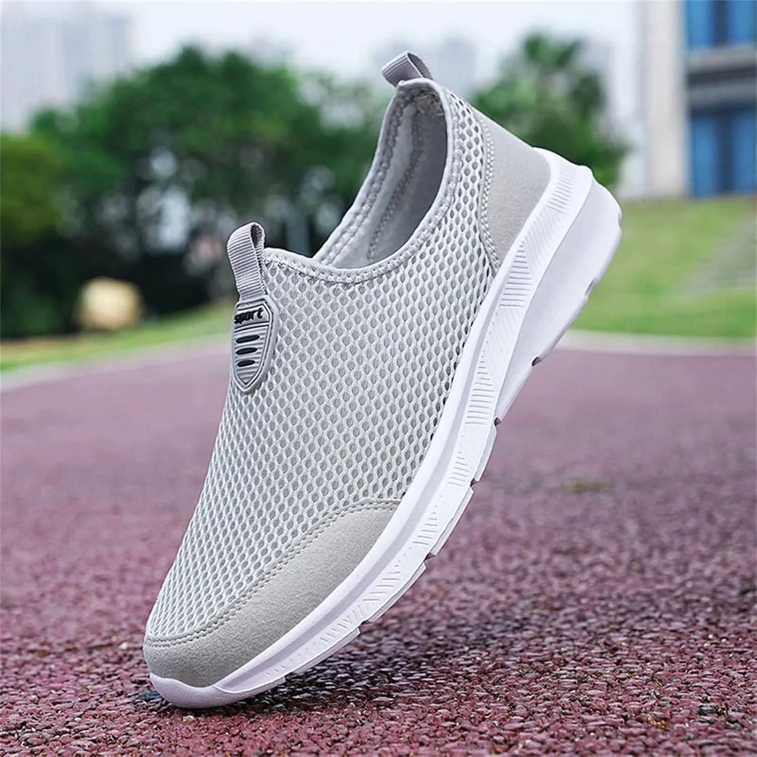 Mens Slip On Running Shoes Casual Breathable Mesh Walking Shoe Lightweight Comfortable Non Slip Sneakers for Men