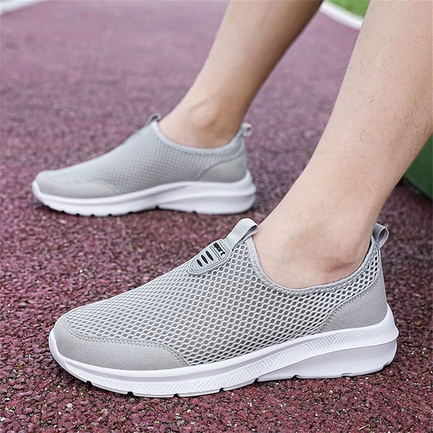 Mens Slip On Running Shoes Casual Breathable Mesh Walking Shoe Lightweight Comfortable Non Slip Sneakers for Men