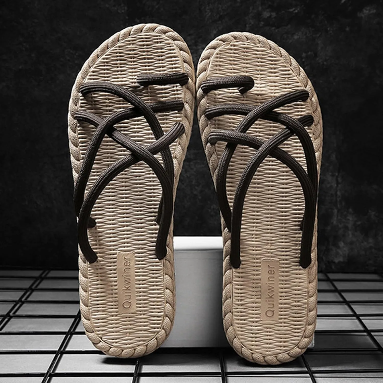 Men's Slipper Comfortable Flip Flops Everyday Wear Casual Beach Thong Sandal Flat Sole Footwear Slippers Mens 11 Wide