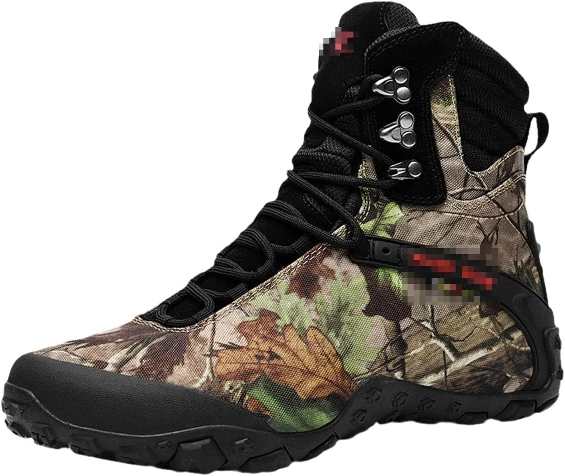 Men's Sports Tactical Boots Outdoor High Top Hiking Shoes Wear Resistant Camping Sneakers Waterproof
