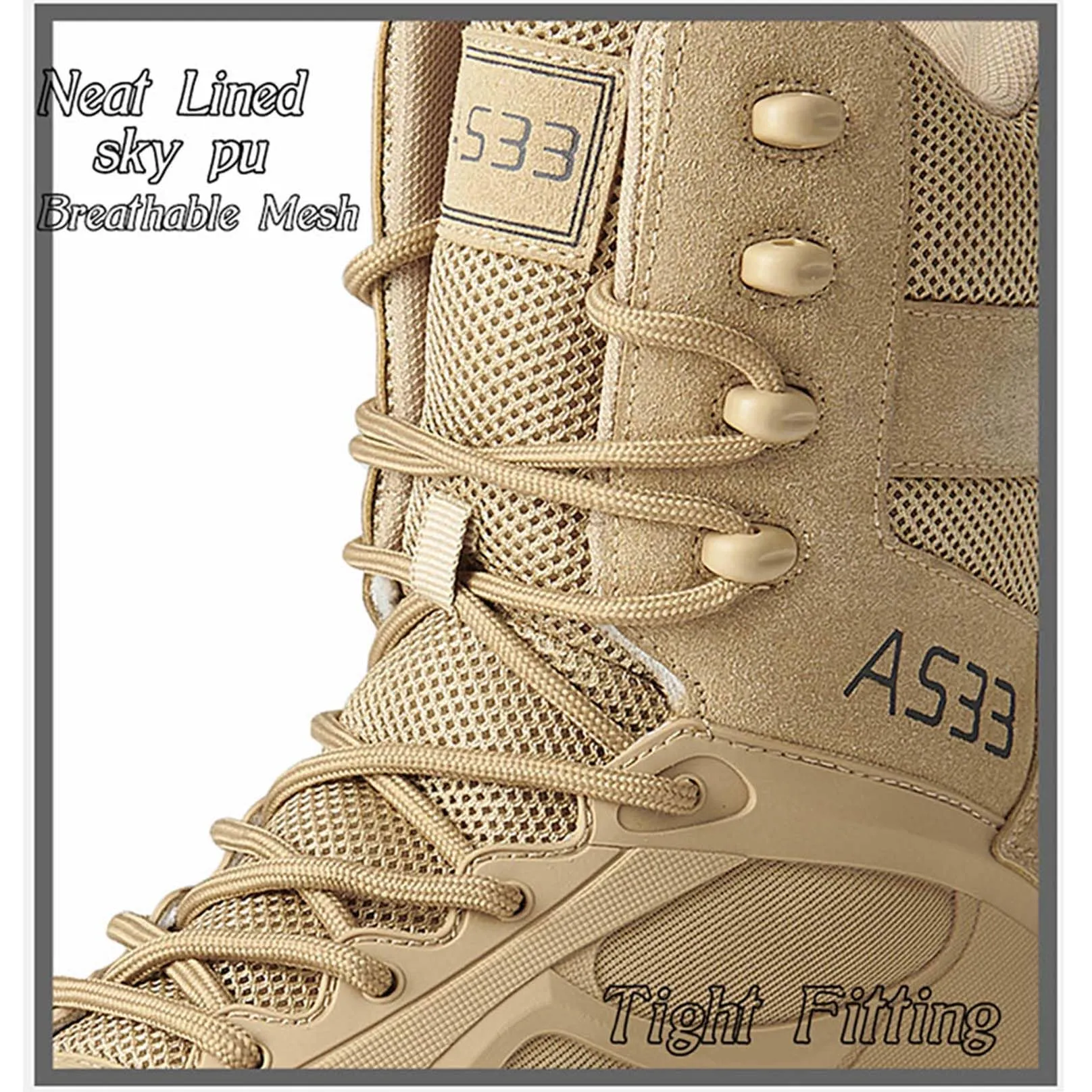 Men's Tactical Boots Lightweight Work Military Boots Side Zipper Jungle boots