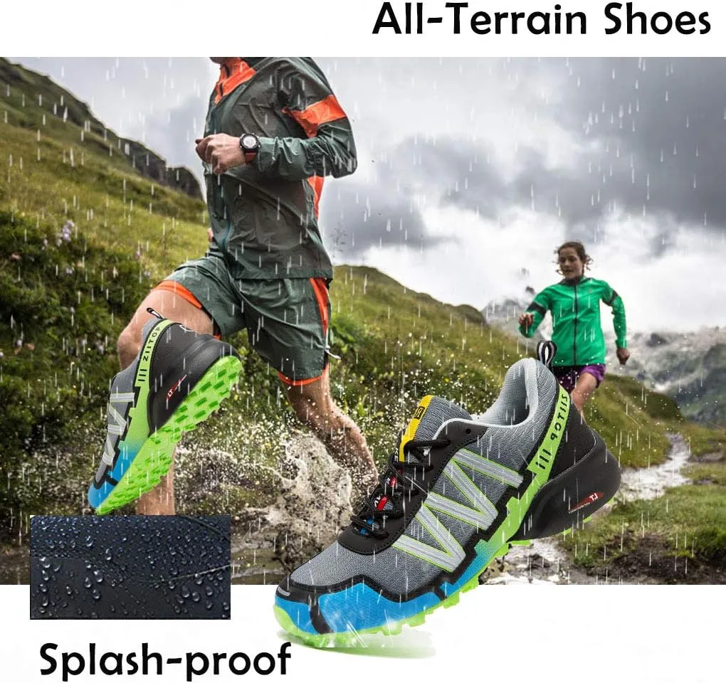 Men's Trail Running Shoes Waterproof Hiking Shoes Cushioning Outdoor Walking Sneakers All Terrain Trekking Rugged Trail