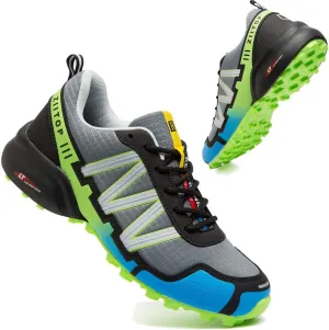 Men's Trail Running Shoes Waterproof Hiking Shoes Cushioning Outdoor Walking Sneakers All Terrain Trekking Rugged Trail