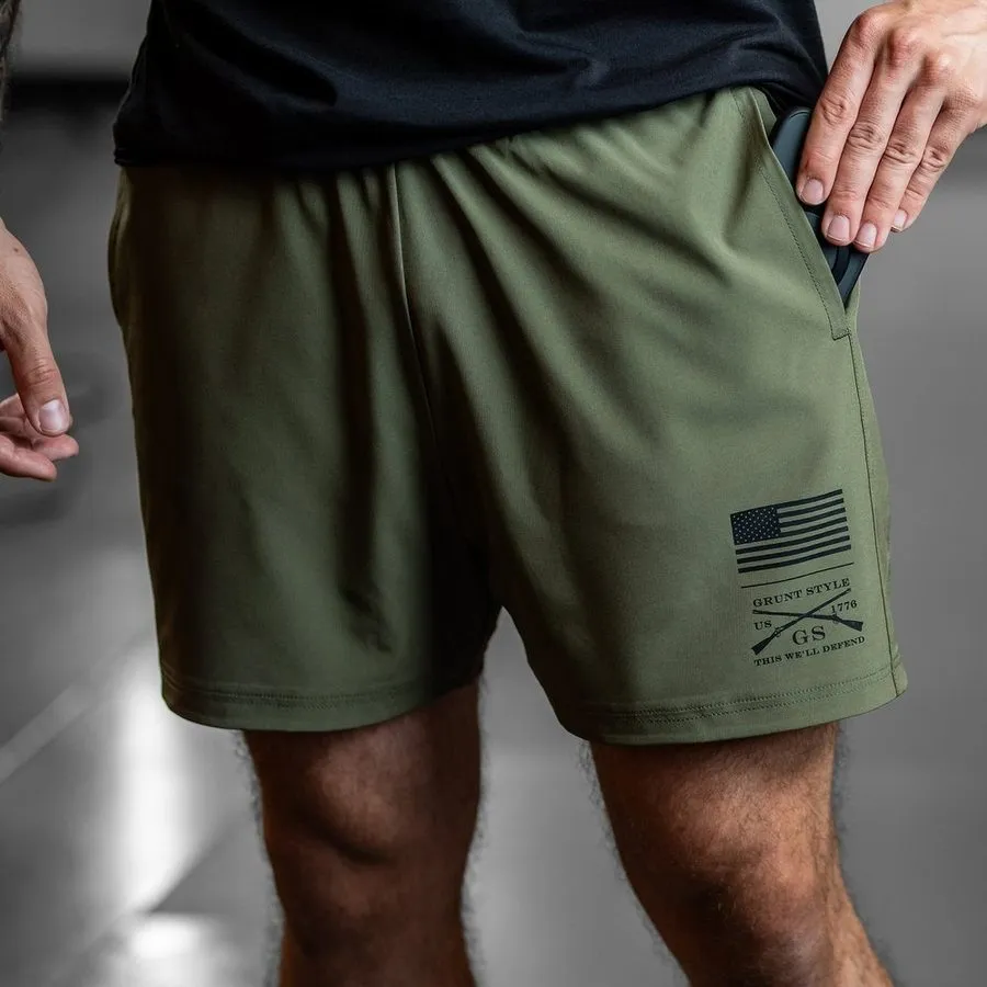 Men's Training Shorts - Military Green