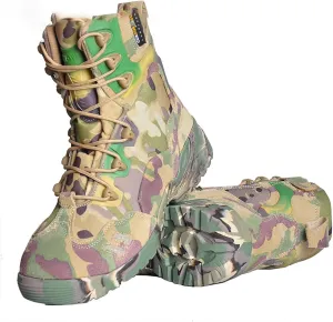 Men's Ultralight Combat Boots, Spring Autumn Outdoor Comfort Breathable with Zipper Hiking Shoes, for Desert Durable Lace-up Sports Tactical Military Boots