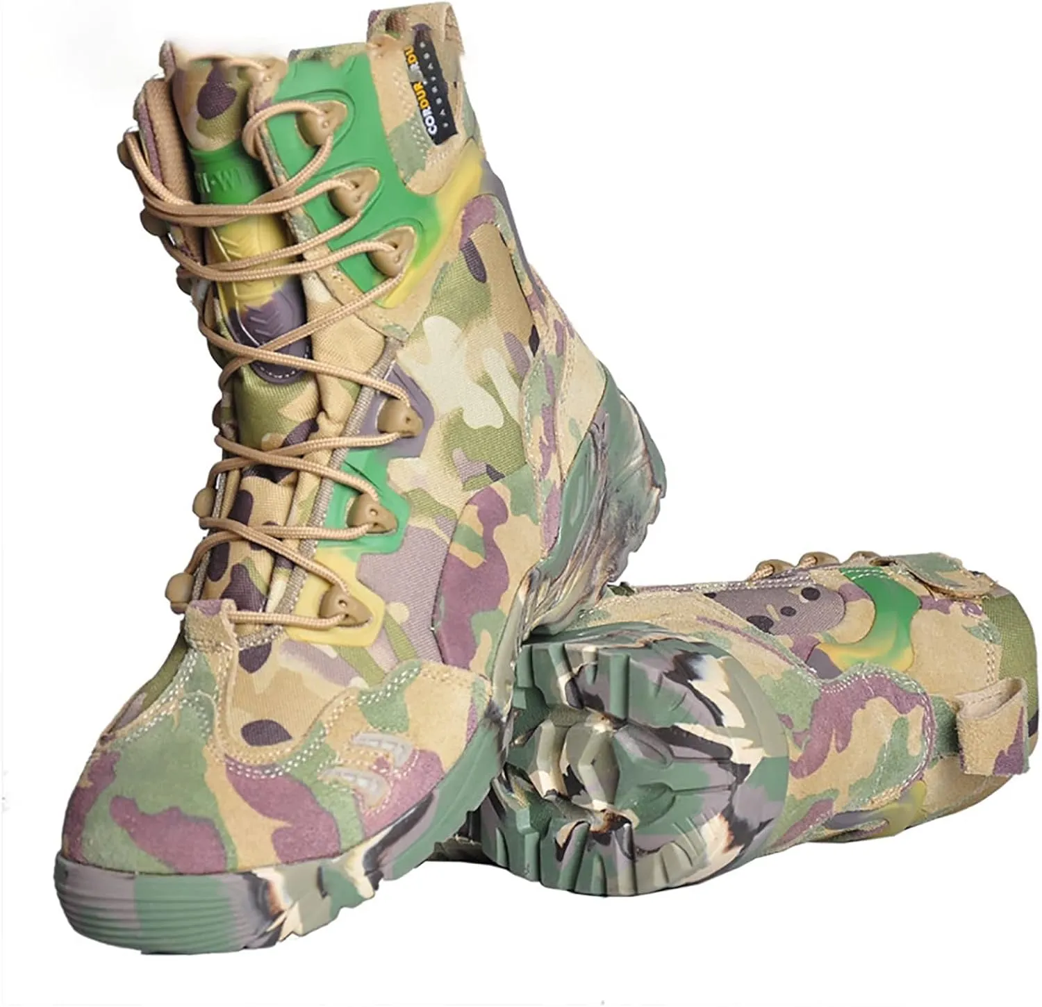 Men's Ultralight Combat Boots, Spring Autumn Outdoor Comfort Breathable with Zipper Hiking Shoes, for Desert Durable Lace-up Sports Tactical Military Boots