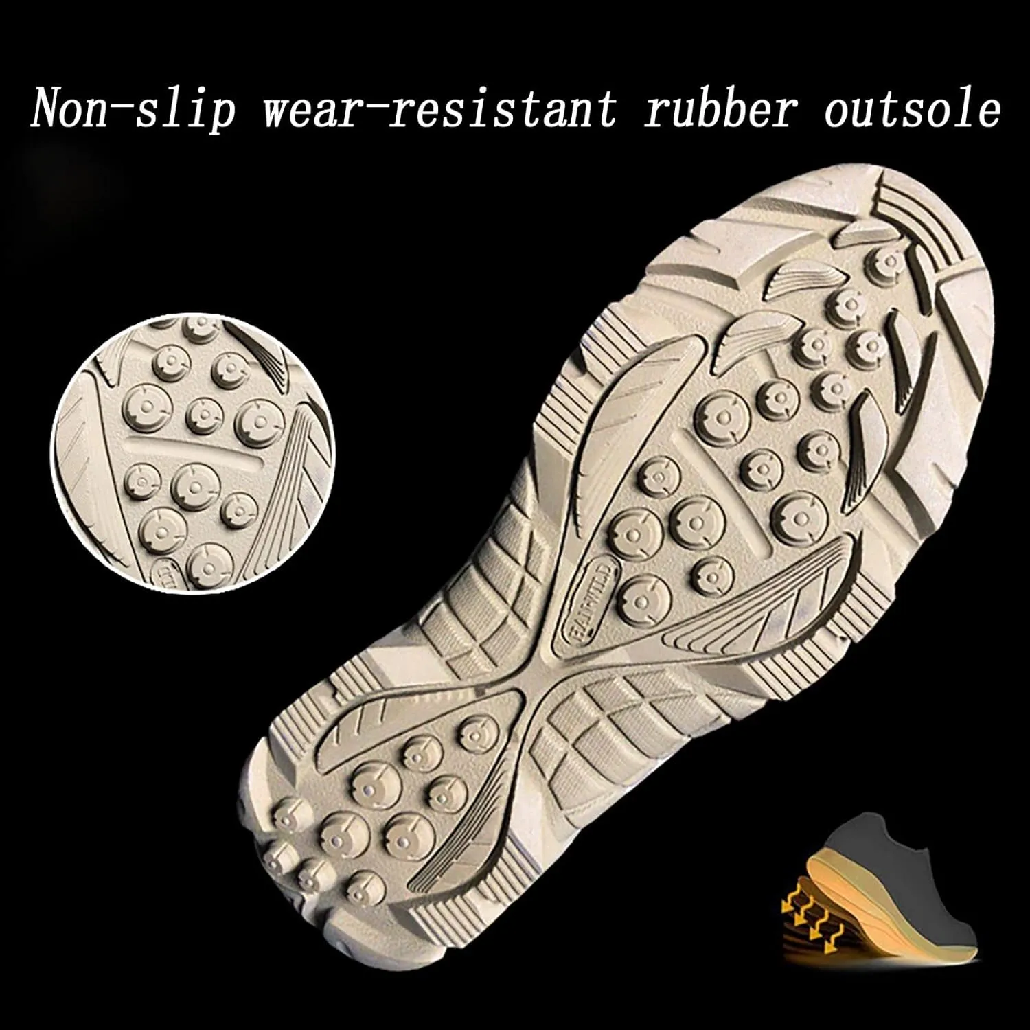 Men's Ultralight Tactical Military Boots, Spring Autumn Outdoor Breathable with Zipper Hiking Shoes, for Lace-up Comfortable Durable Desert Combat Shoes