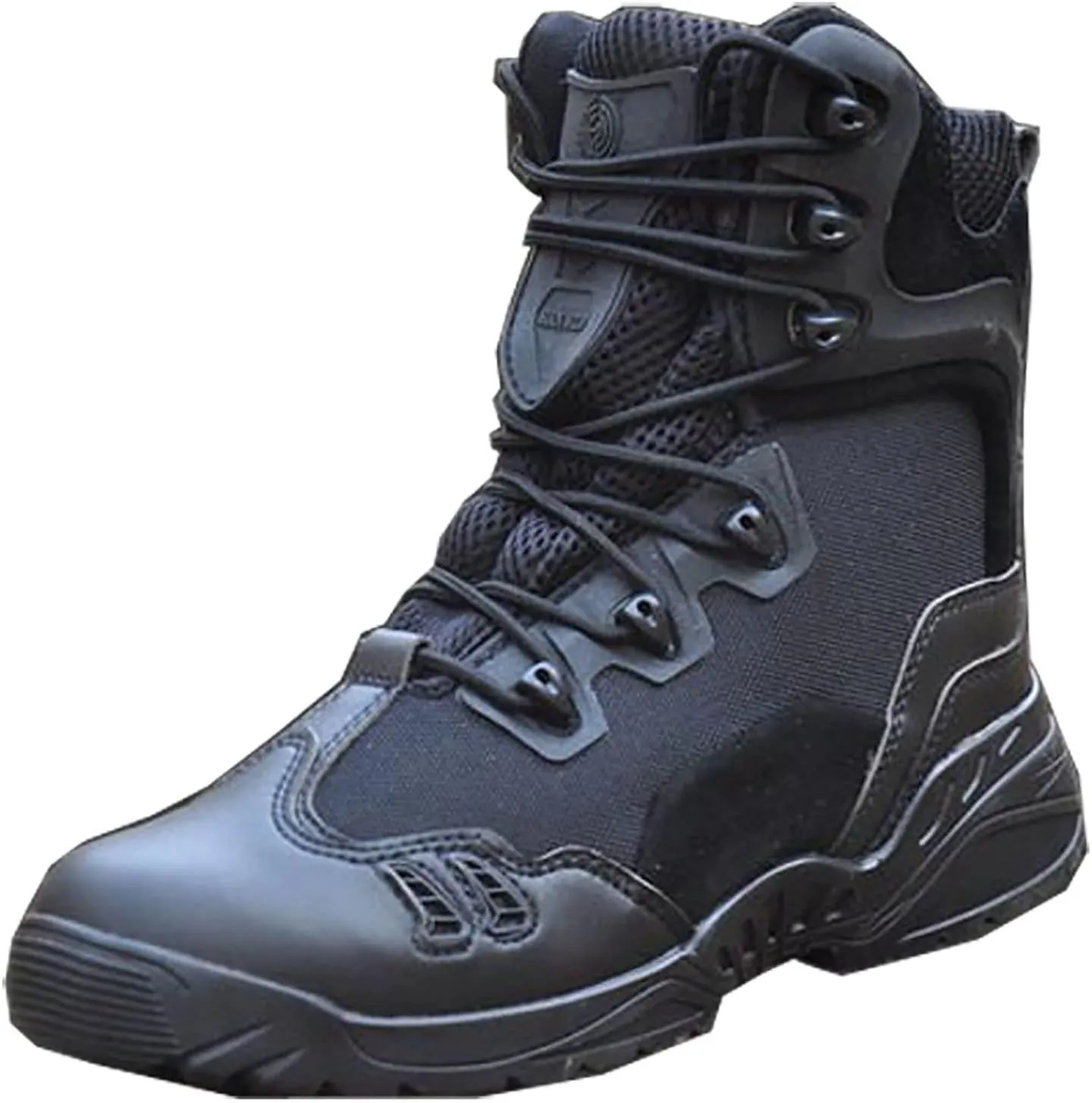 Men's Ultralight Tactical Military Boots, Spring Autumn Outdoor Breathable with Zipper Hiking Shoes, for Lace-up Comfortable Durable Desert Combat Shoes