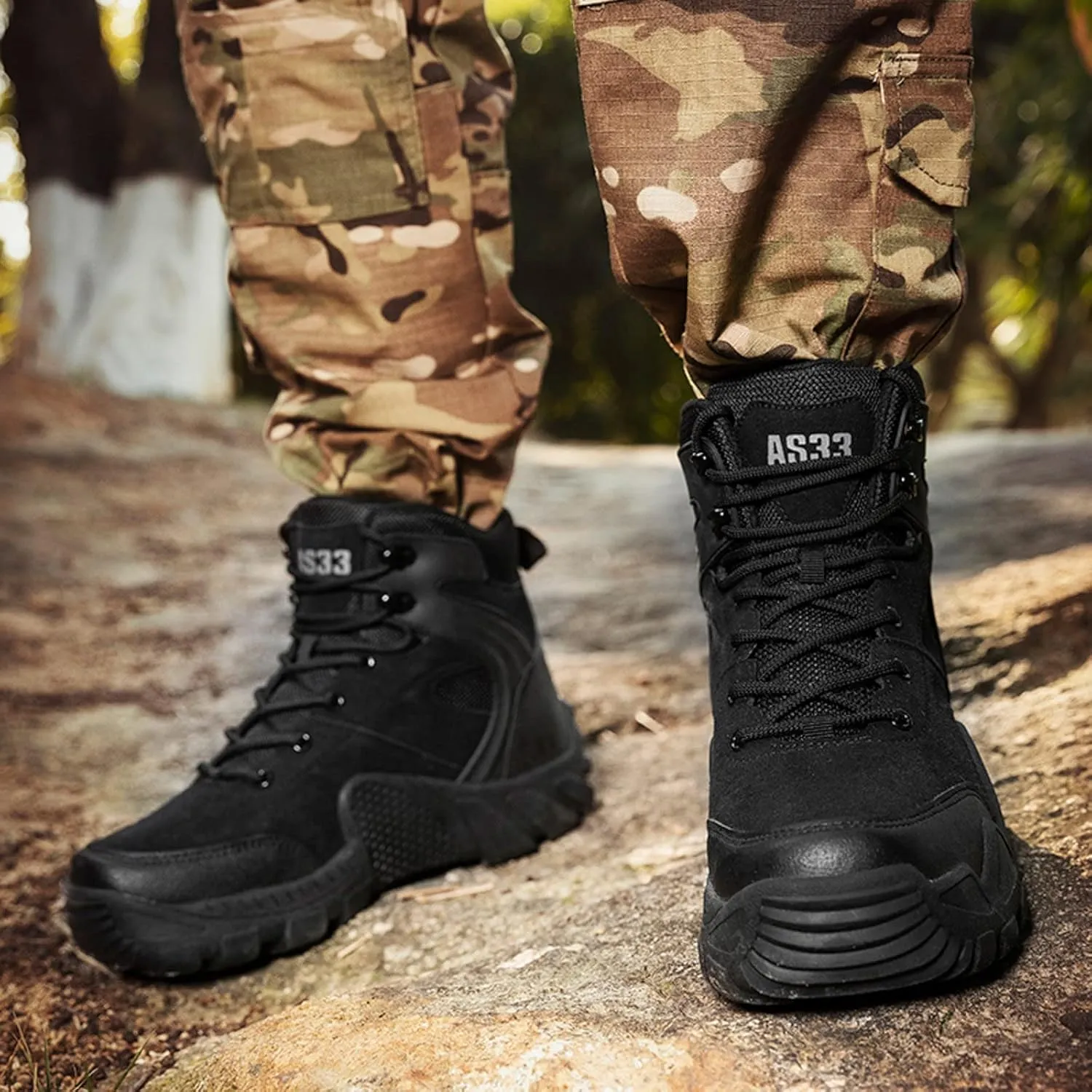Mens Walking Hiking Boots Men's Lightweight Comfortable Ankle Outdoor Sports Shoes No Slip Thick Soles Work Shoes