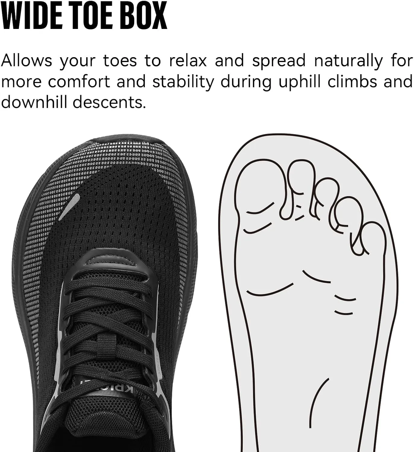 Men's Wide Toe Box Running Shoes | Trail Running Shoes for Cross Trainer Trail Running