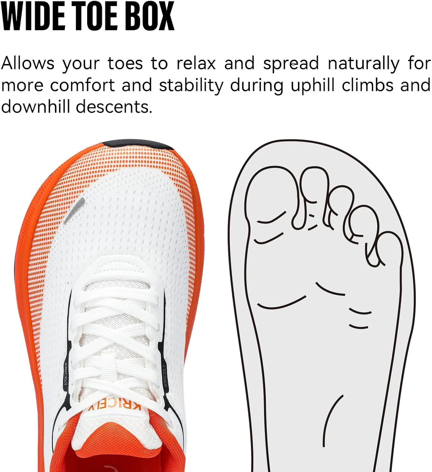 Men's Wide Toe Box Running Shoes | Trail Running Shoes for Cross Trainer Trail Running