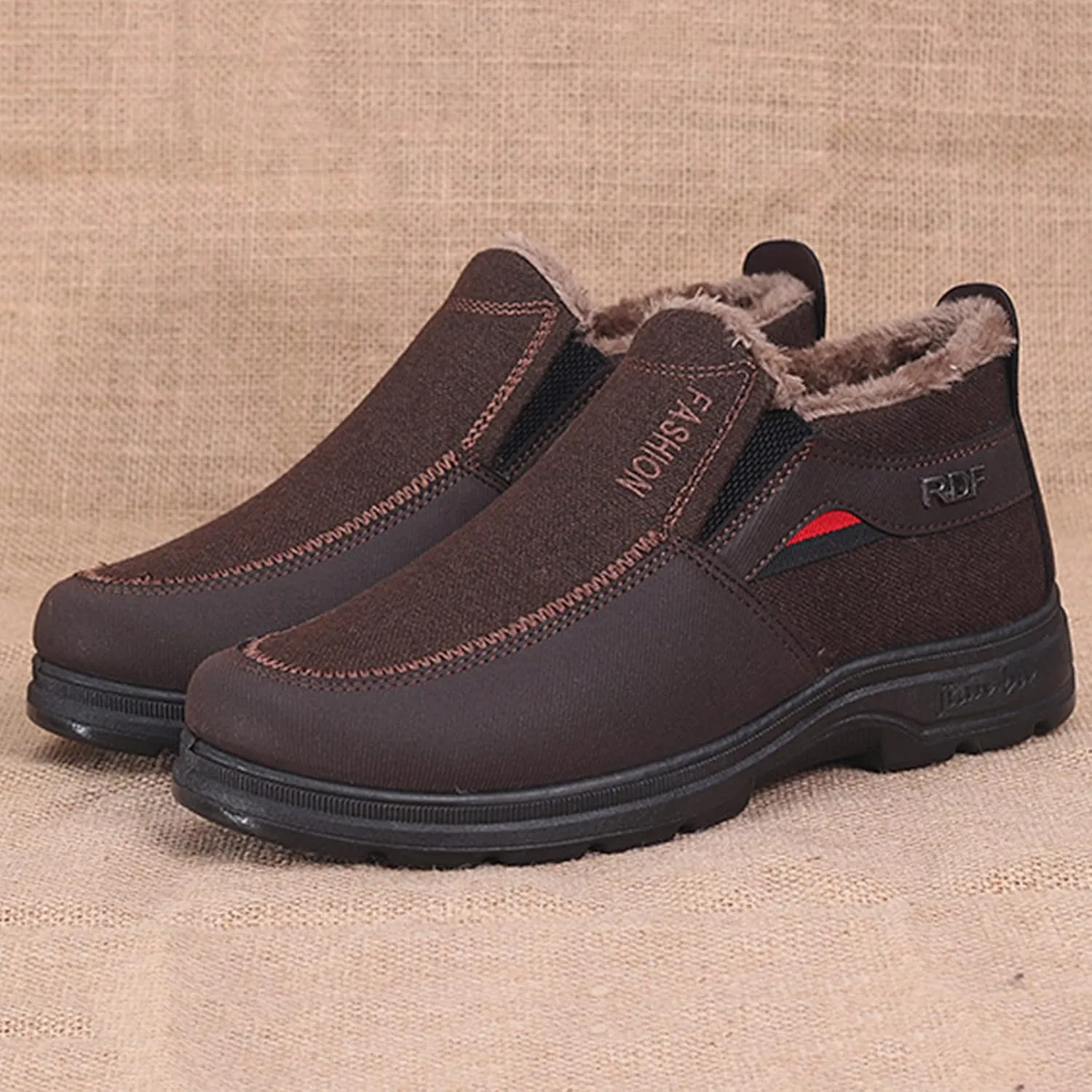 Mens Winter Boots, Waterproof Insulated Fur Boots Insulated Duck Shoes Lightweight Hiking Boot Womens Winter Shoes