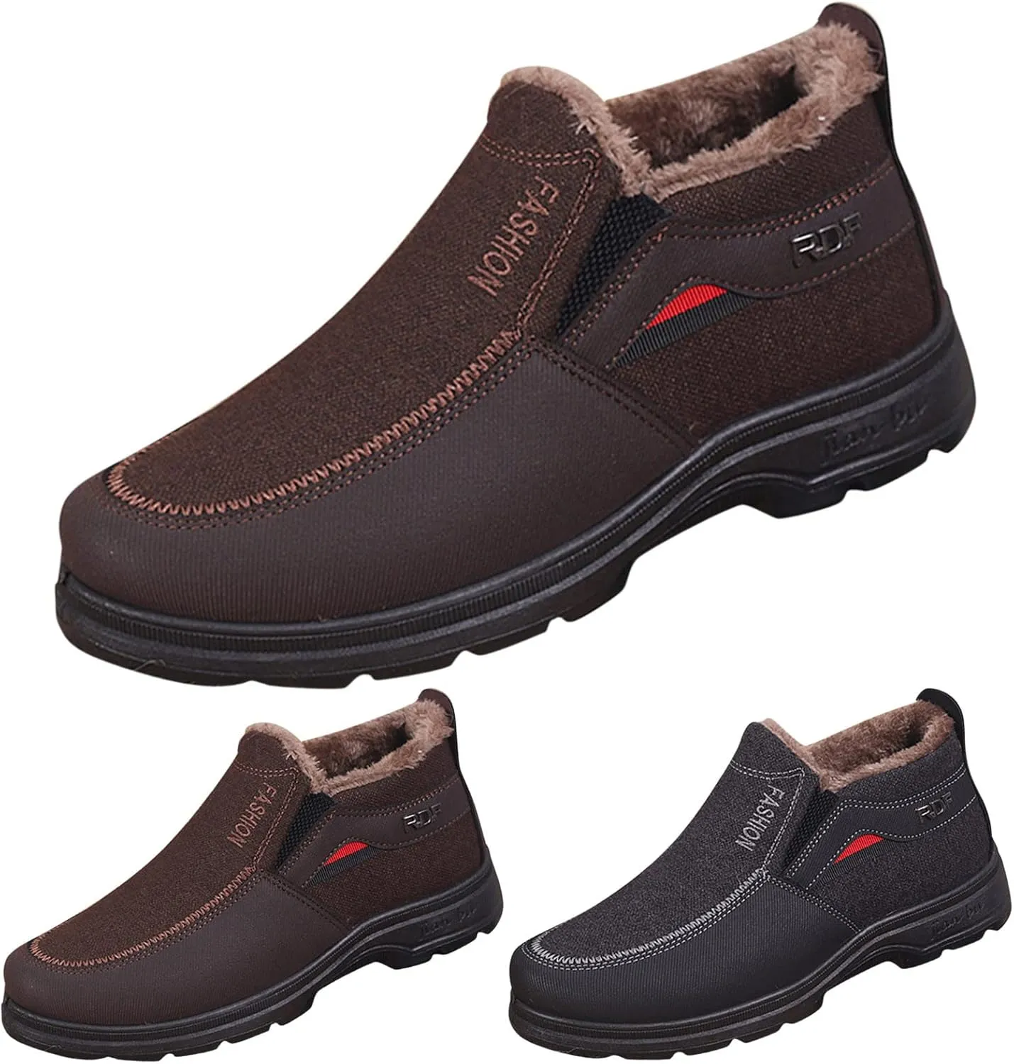 Mens Winter Boots, Waterproof Insulated Fur Boots Insulated Duck Shoes Lightweight Hiking Boot Womens Winter Shoes