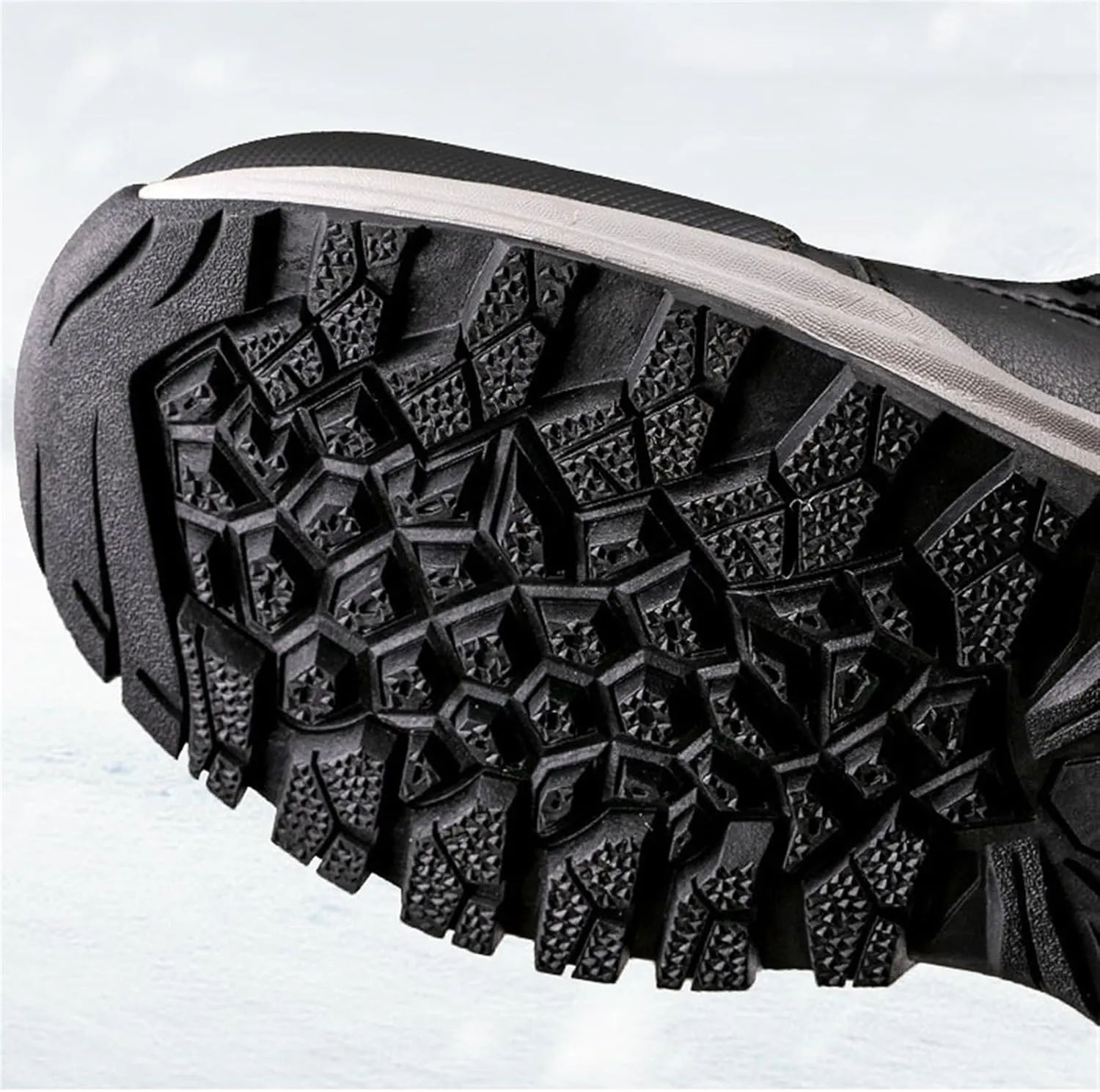 Mens Winter Snow Boots, Men Cold Weather Warm Side Zipper Lace up High Top Fur Lined Snow Boots, Non Slip Outdoor Rubber Outsole Ankle Hiking Boot, for Insulated Hiking, Work, Trail