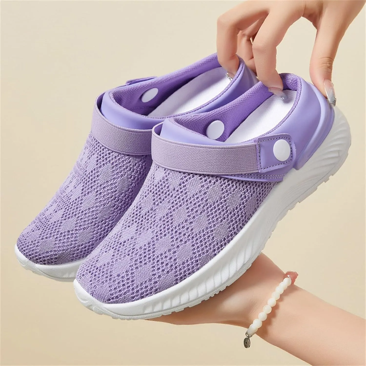 Mens Womens Mules & Clogs Garden Shoes Summer Breathable Mesh Walking Mules Sneakers Open Back Slip On Shoes Non-Slip Outdoor Beach Sandals Unisex Casual Slipper Closed Toe Slides