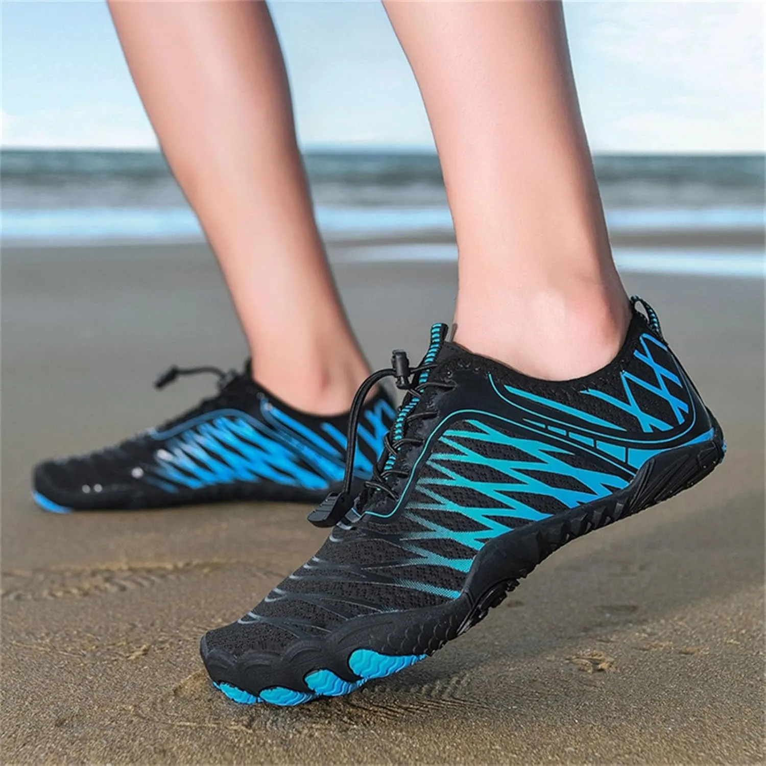Mens Womens Water Shoes Non Slip Quick-Dry,Aqua Shoes Barefoot for Beach Surf Hiking Pool Water Sports Couple Summer Hiking Gym Fitness Lghtweight Breathable Sneakers Indoor Comfy Thick Shoe