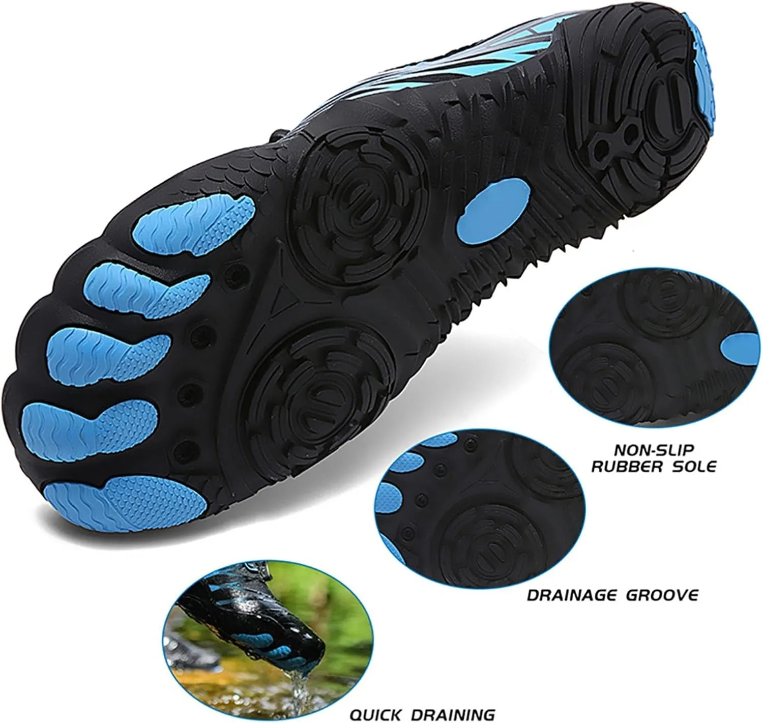 Mens Womens Water Shoes Non Slip Quick-Dry,Aqua Shoes Barefoot for Beach Surf Hiking Pool Water Sports Couple Summer Hiking Gym Fitness Lghtweight Breathable Sneakers Indoor Comfy Thick Shoe