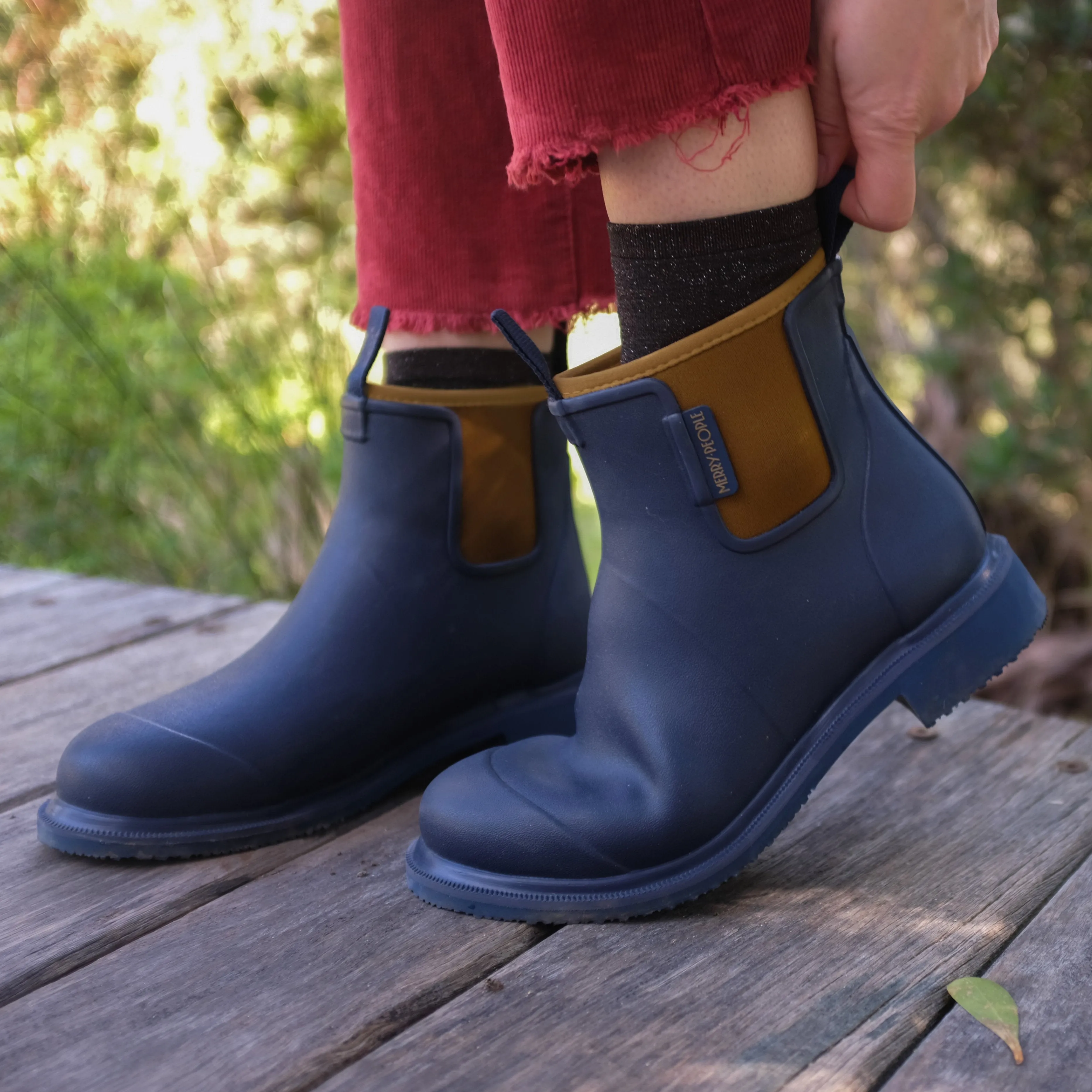 Merry People Bobbi Boot - Oxford Blue  Tan