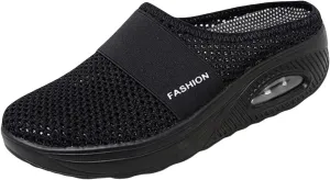 Mmoneyake Slip On Mules & Clogs for Women Orthopedic Diabetic Walking Shoes Backless Breathable Sneakers with Arch-Support Beach Sandals Slippers Closed Toe Slides