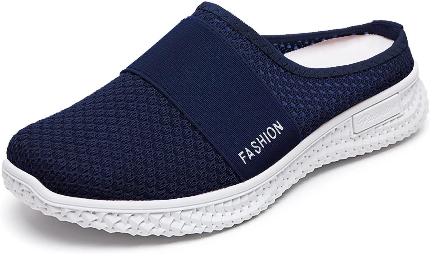 Mmoneyake Slip On Mules for Women Lightweight Open Back Shoes Comfort Walking Shoes Breathable Slippers Closed Toe Slides Backless Low Wedge Slip On Shoe Garden Clogs Shoe