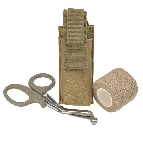 Molle Pouch with Matching Tourniquet Pouch, EMT Shears, & Bandage Wraps