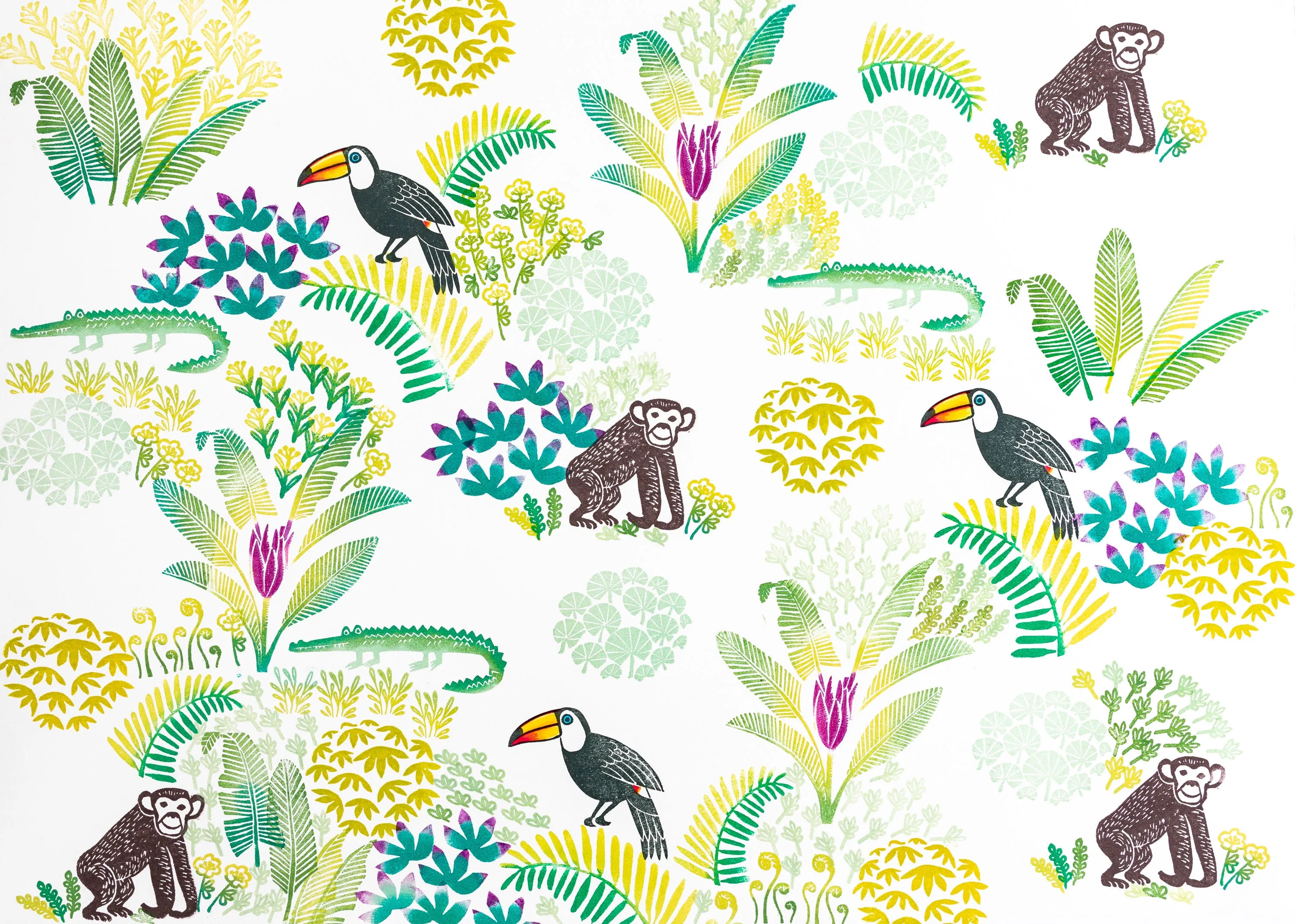 Monkey Rubber Stamp Deep in the Jungle