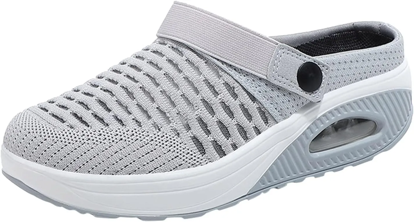 Mules for Women Breathable Mesh Walking Mules Outdoor Hiking Slip On Sandals Sports Water Shoes Fashion Sneakers Slippers Classic Clogs for Women Men Open Back Slip On Shoes Closed Toe Slides