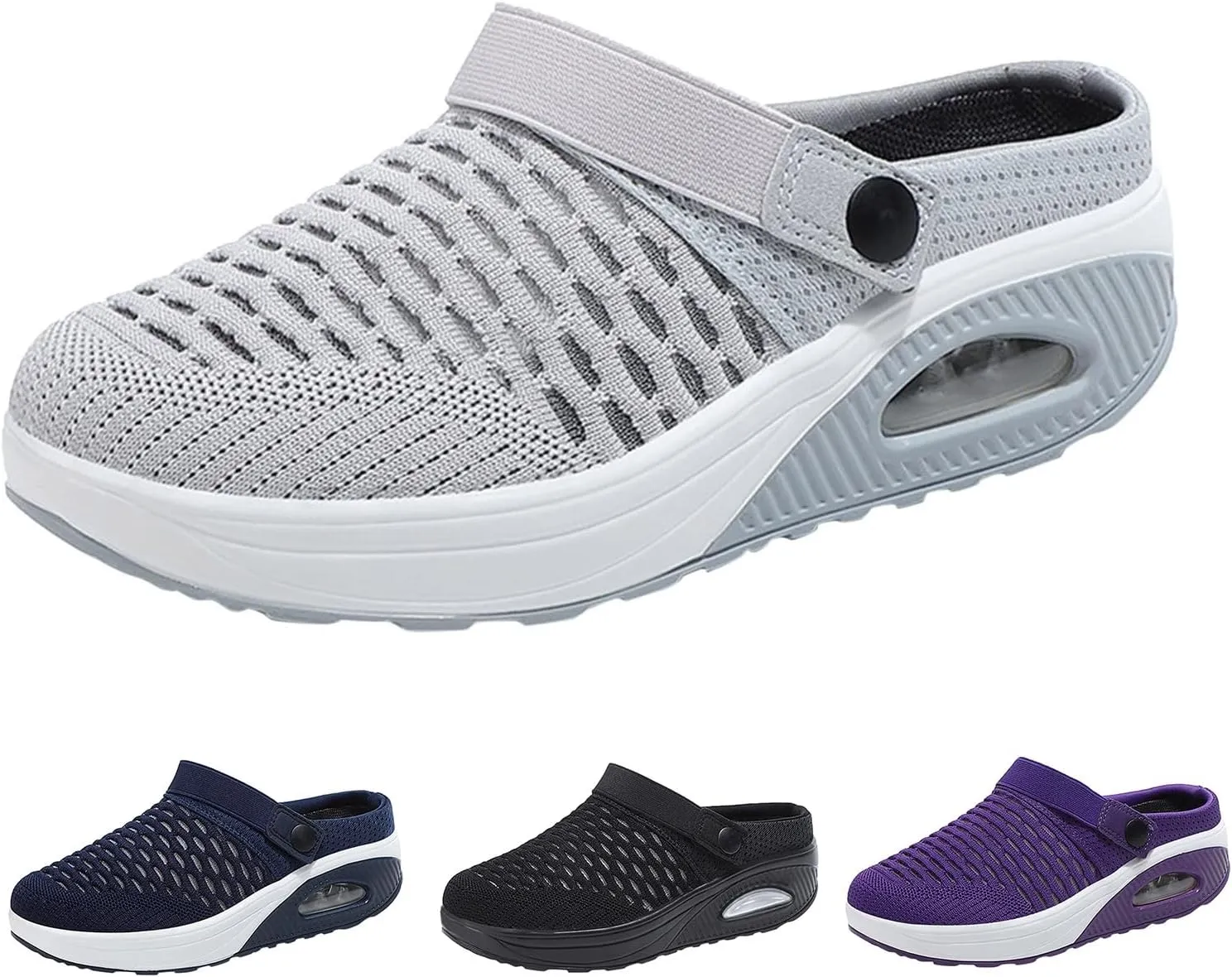 Mules for Women Breathable Mesh Walking Mules Outdoor Hiking Slip On Sandals Sports Water Shoes Fashion Sneakers Slippers Classic Clogs for Women Men Open Back Slip On Shoes Closed Toe Slides