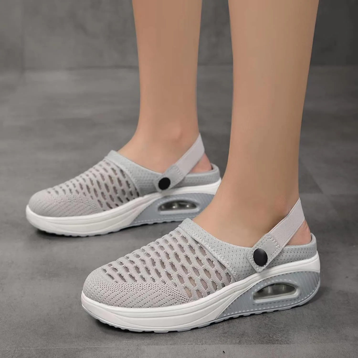 Mules for Women Breathable Mesh Walking Mules Outdoor Hiking Slip On Sandals Sports Water Shoes Fashion Sneakers Slippers Classic Clogs for Women Men Open Back Slip On Shoes Closed Toe Slides