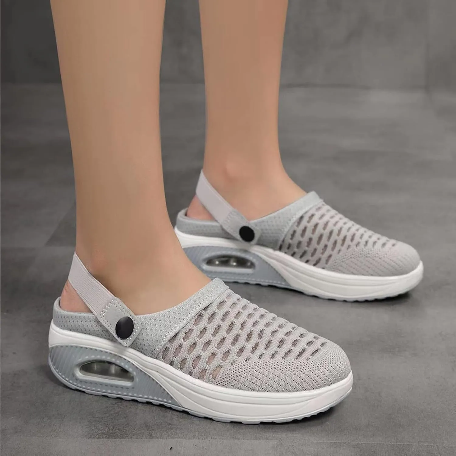 Mules for Women Breathable Mesh Walking Mules Outdoor Hiking Slip On Sandals Sports Water Shoes Fashion Sneakers Slippers Classic Clogs for Women Men Open Back Slip On Shoes Closed Toe Slides