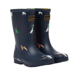 Multi Dogs Roll Up Flexible Printed Welly Rain Boots | Joules
