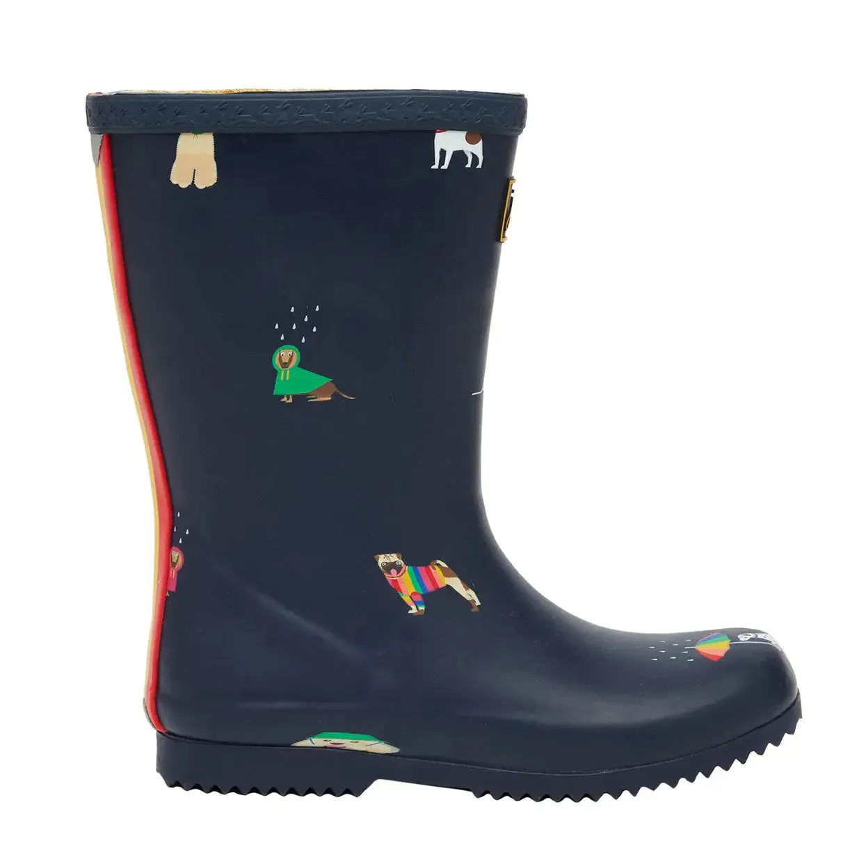 Multi Dogs Roll Up Flexible Printed Welly Rain Boots | Joules