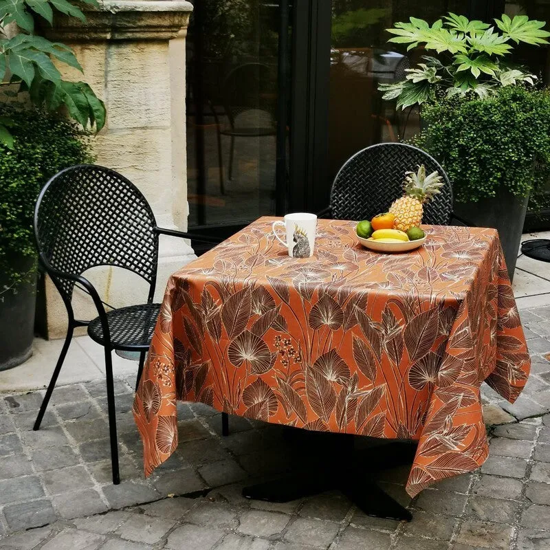 Nappe enduite Jungle brun - Rectangle 160x200cm Fleur de Soleil
