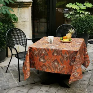 Nappe enduite Jungle brun - Rectangle 160x200cm Fleur de Soleil