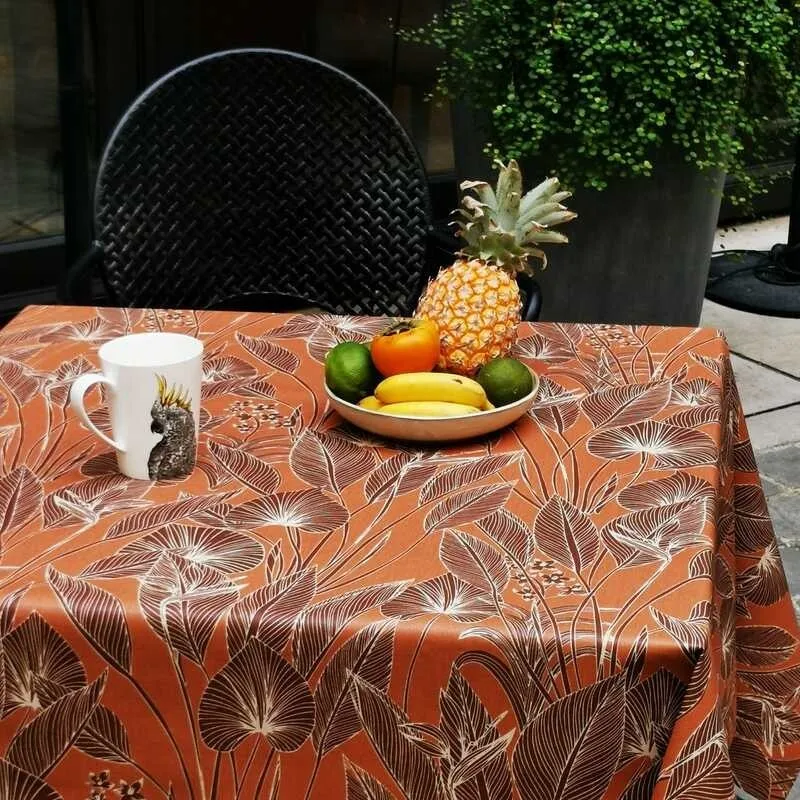 Nappe enduite Jungle brun - Rectangle 160x200cm Fleur de Soleil