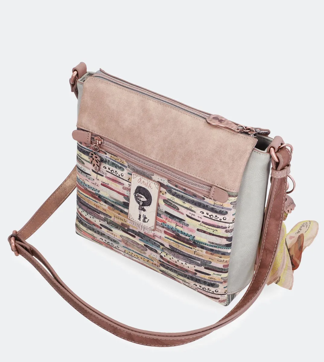 Natural printed crossbody bag