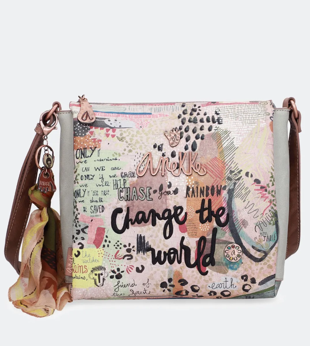 Natural printed crossbody bag