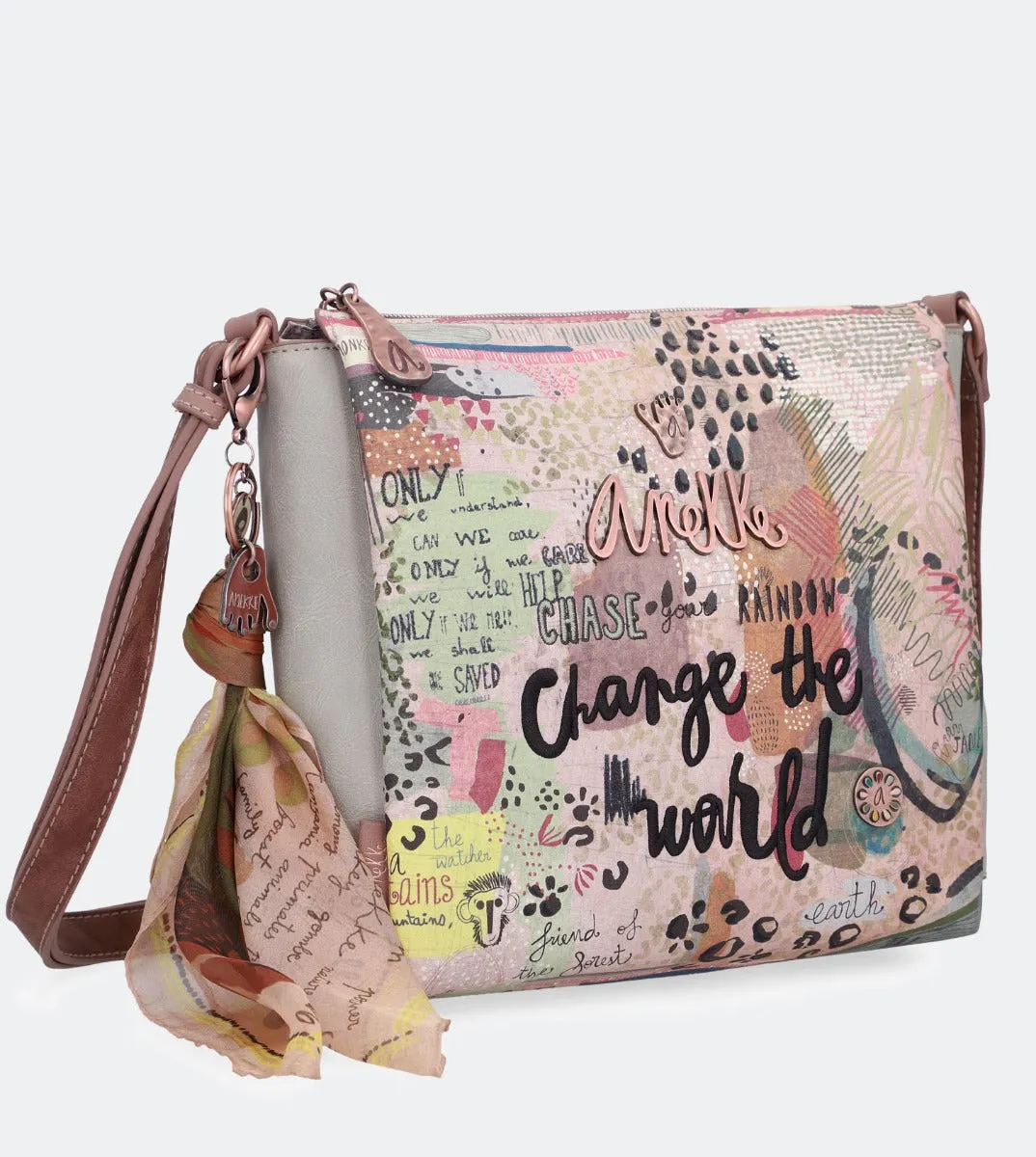 Natural printed crossbody bag