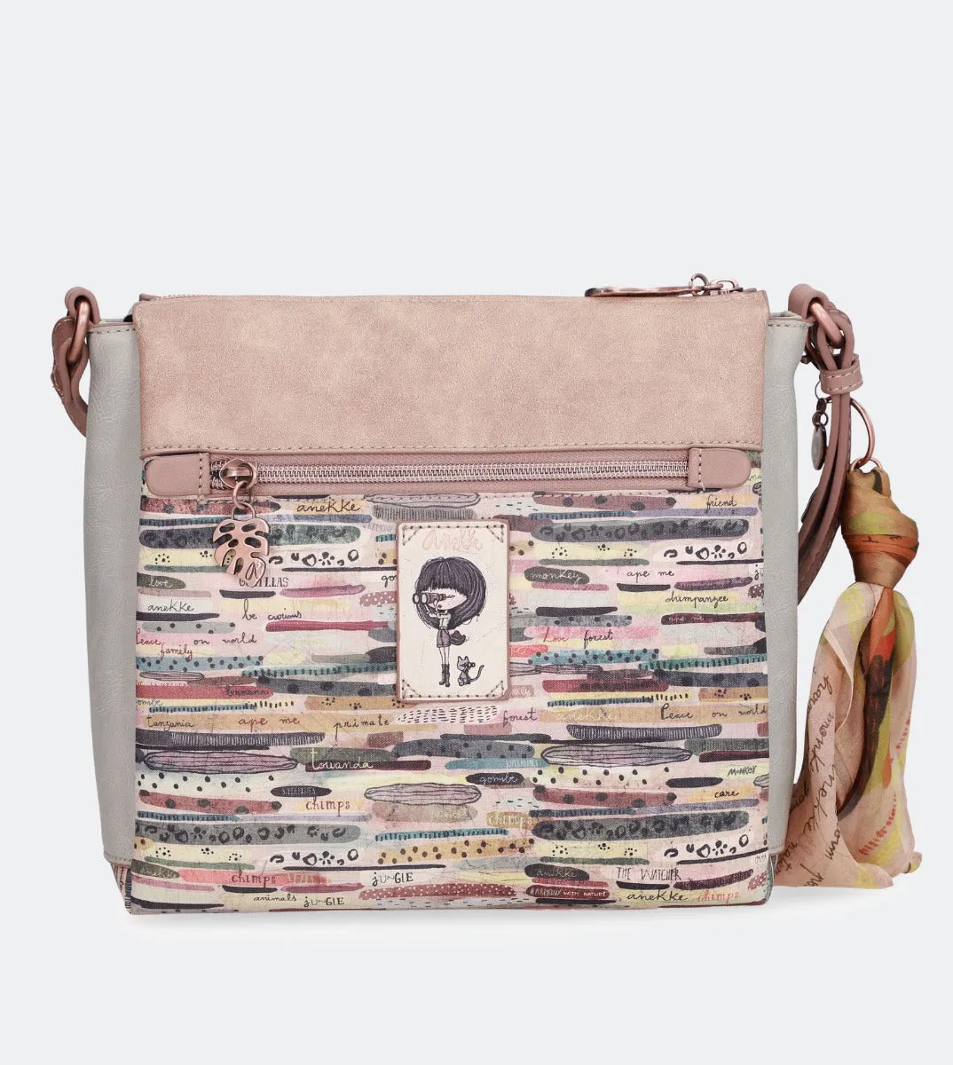Natural printed crossbody bag