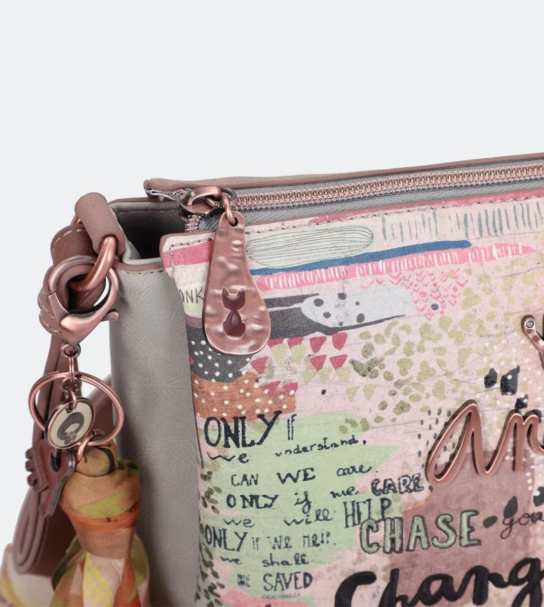 Natural printed crossbody bag