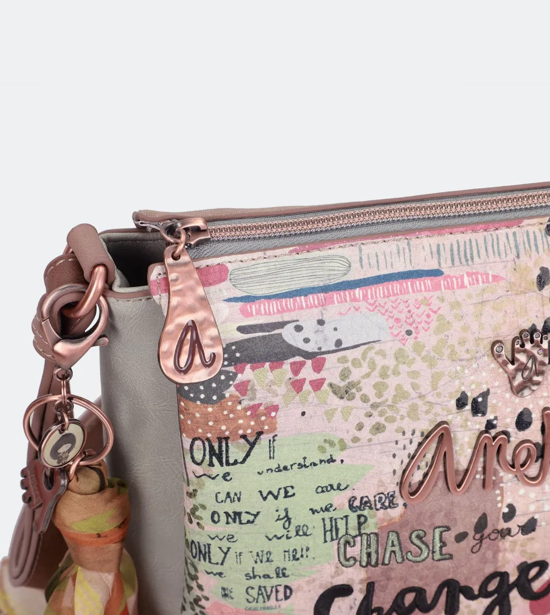 Natural printed crossbody bag