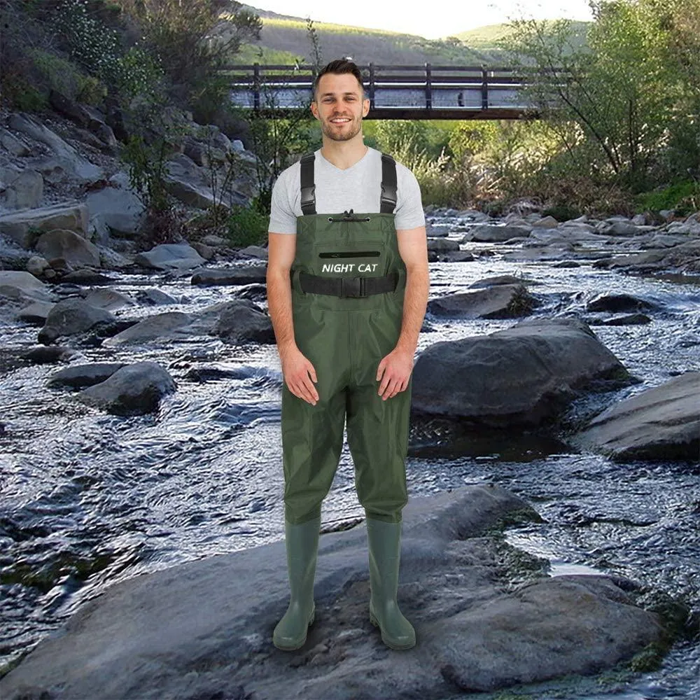 Night Cat Fishing Waders for Men Women Hunting Chest Waders with Boots Waterproof Breathable Crosswater Waders