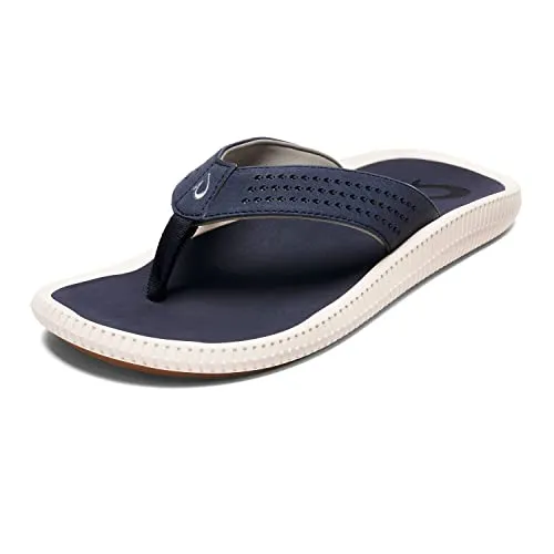 OLUKAI Ulele Men's Beach Sandals, Blue Depth/Blue Depth, 10