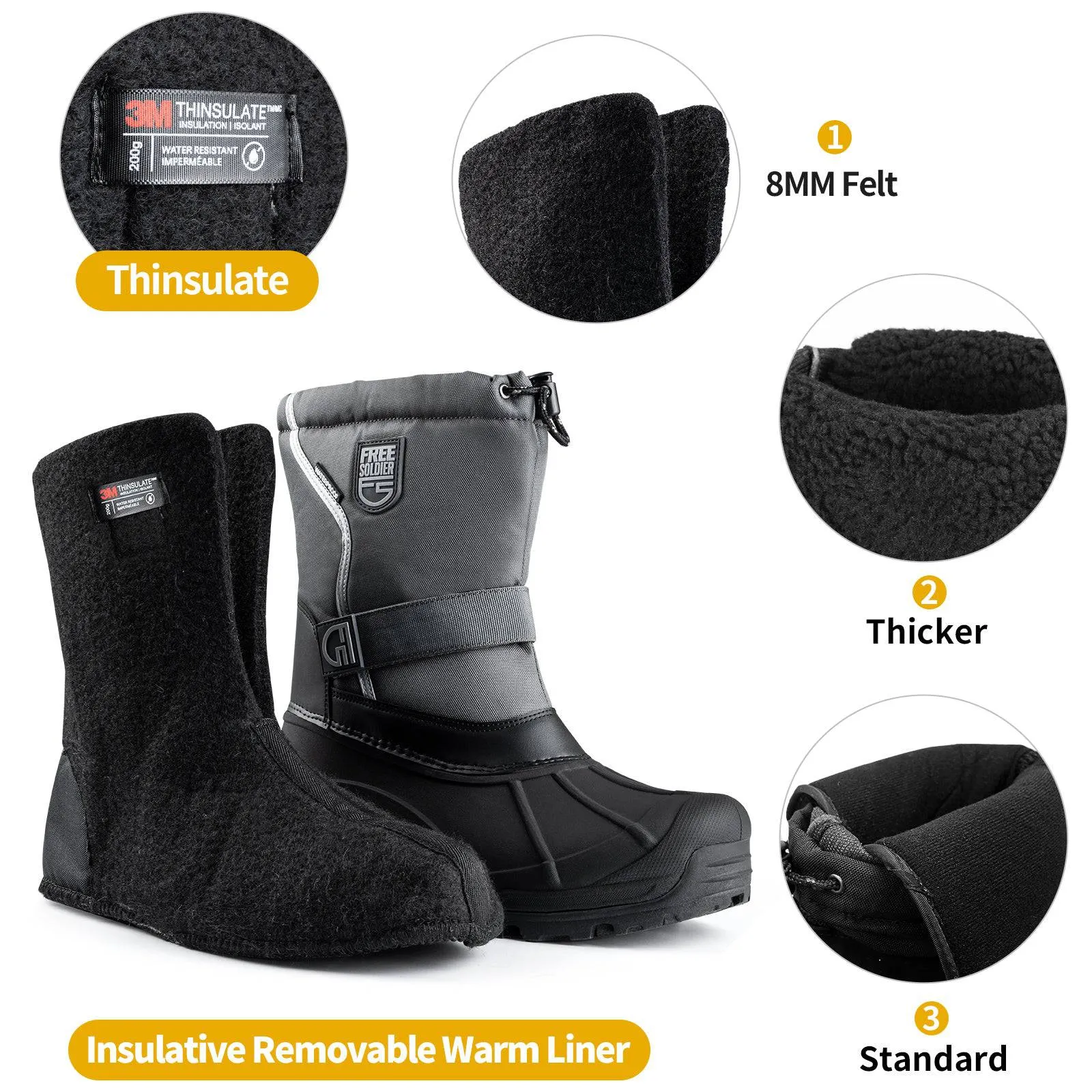 Orca Men's Waterproof Lightweight Snow Boots