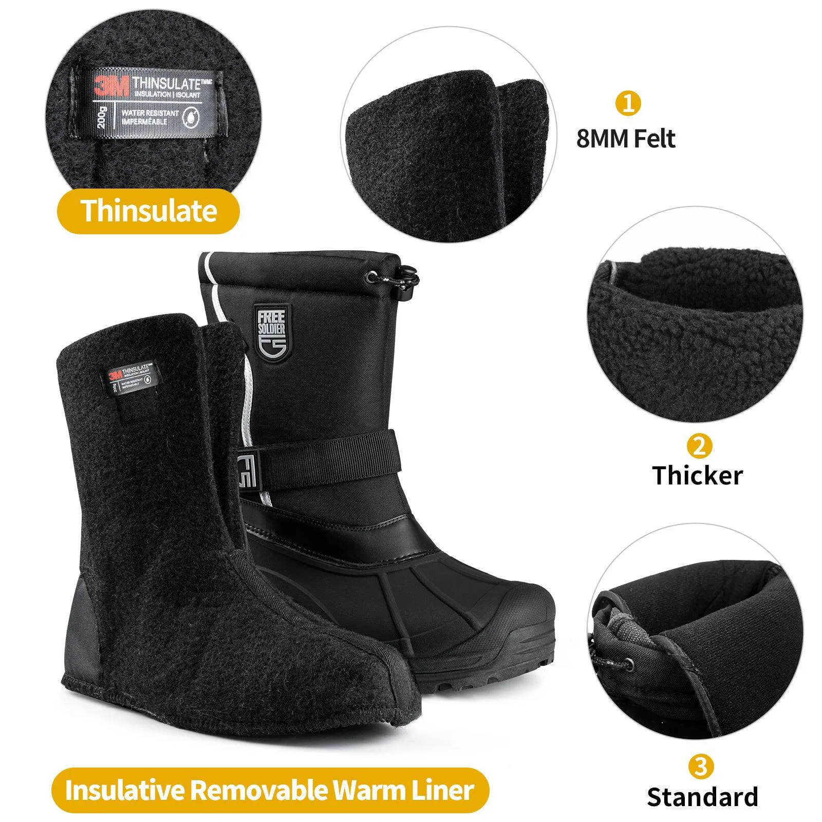 Orca Men's Waterproof Lightweight Snow Boots
