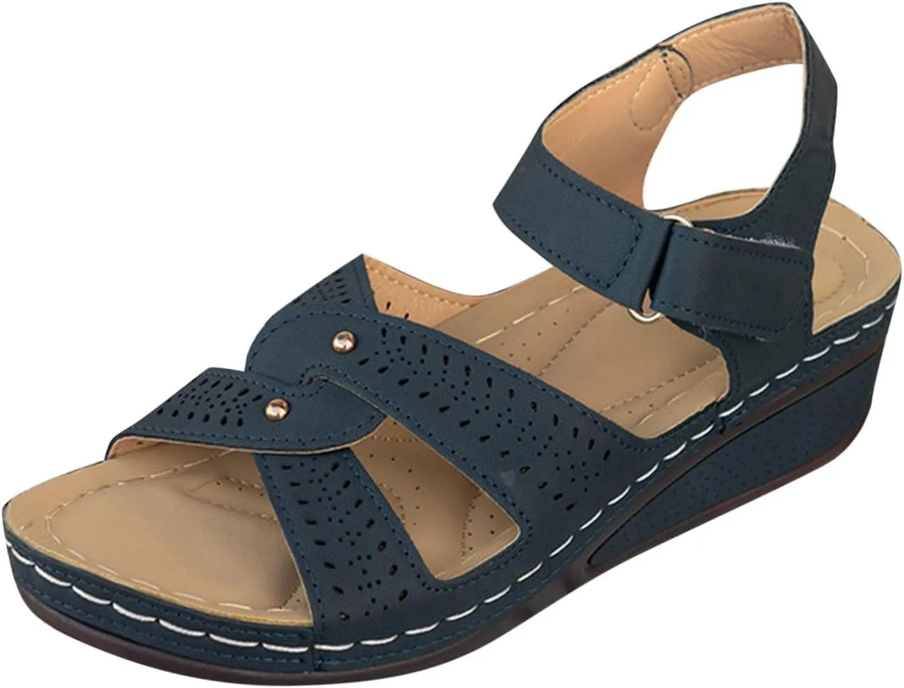 Orthopedic Ankle Strap Sandals for Women Summer Dressy 2025 Open Toe Arch Support Wedges Comfort Shoes for Walking