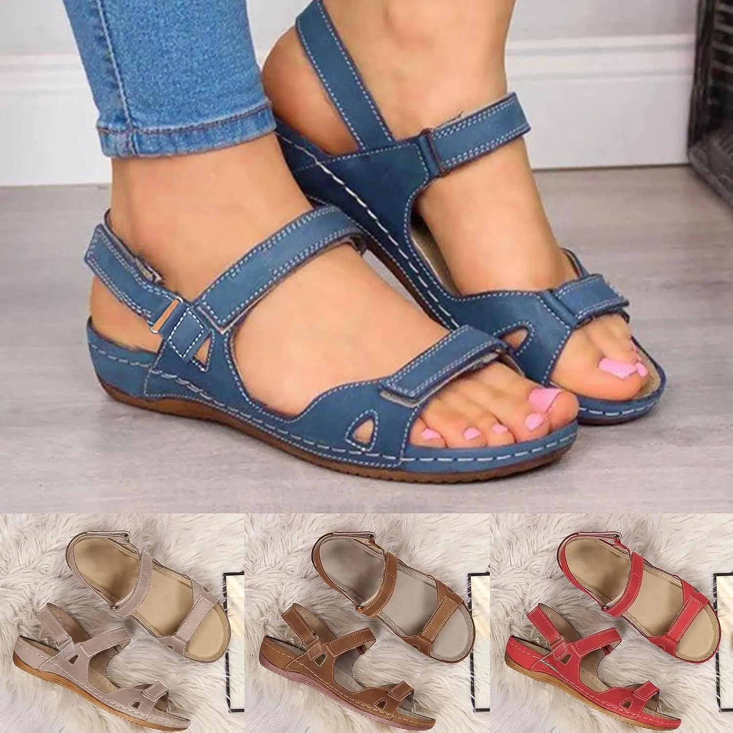 Orthotic Sandals for Women, Womens Arch Support Sandals Comfortable Walking Sandals Lightweight Athletic Outdoor Hiking Shoes